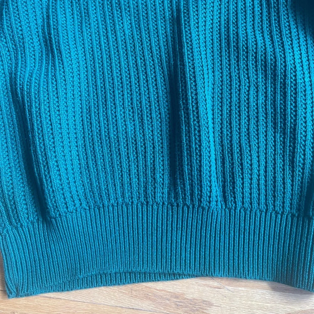 Nautica Green Crewneck Sweater Classic Knit Design - Picture 6 of 8